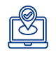 Icon Of A Laptop With A Map Location Pin And Checkmark On Screen